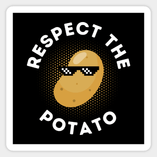 Respect The Potato Cool An Funny Potato Sticker